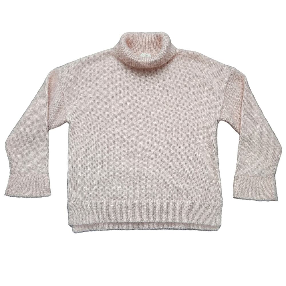 Kate Spade Iridescent Eyelash Pink Turtleneck Sweater Size Large